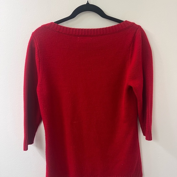 New York & Company Red Sweater with Chic Embroidery - Picture 4 of 4